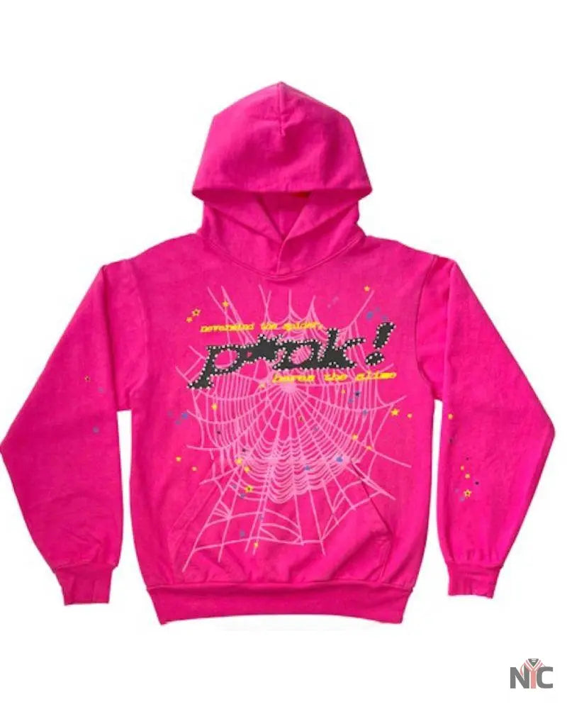 Kai Cenat Sp5der P*nk Pink Hoodie Clanton Jacket