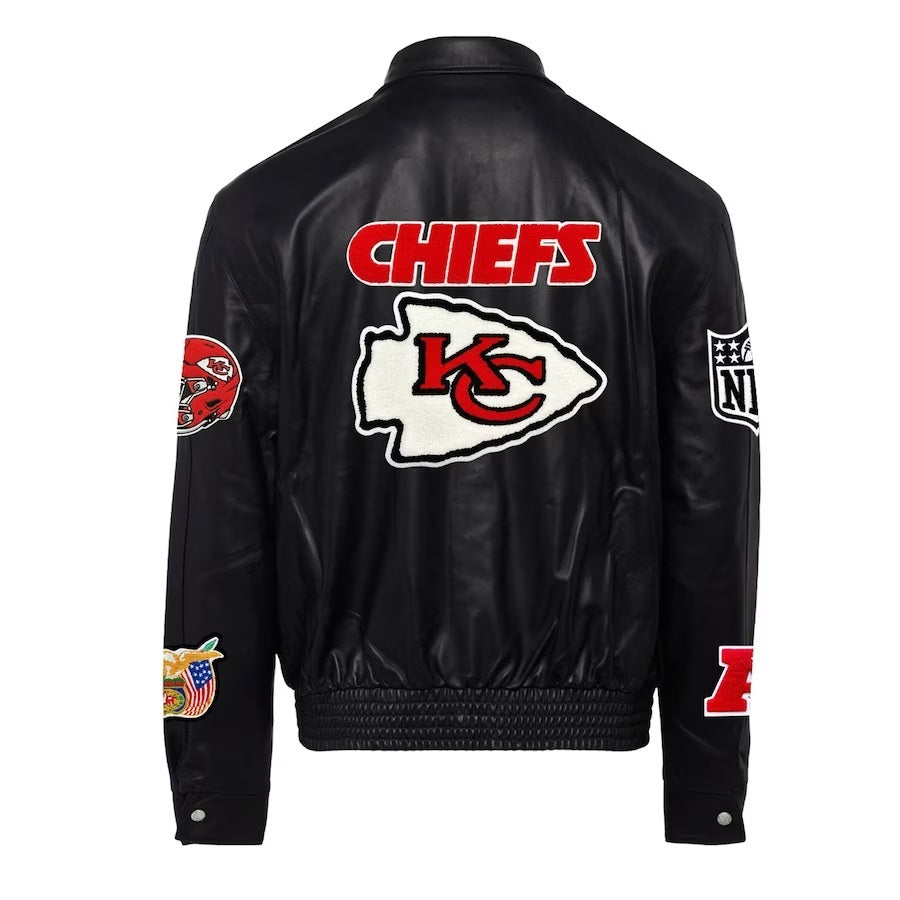 Kansas City Chiefs Jeff Hamilton Black Leather Jacket WorthVee