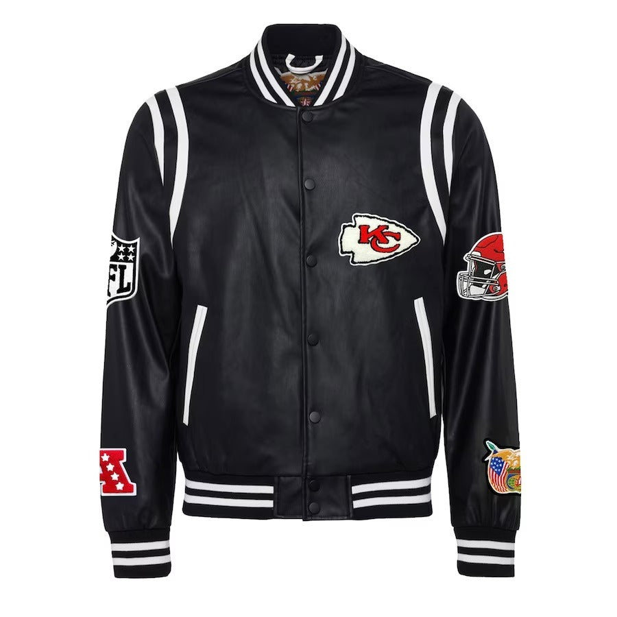 Kansas City Chiefs Jeff Hamilton Black Vegan Leather Jacket WorthVee