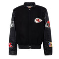Kansas City Chiefs Jeff Hamilton Black Wool & Leather Varsity Jacket WorthVee