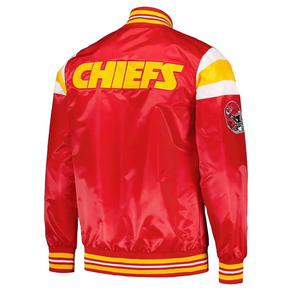 Kansas City Chiefs Red and Gold Varsity Satin Jacket WorthVee