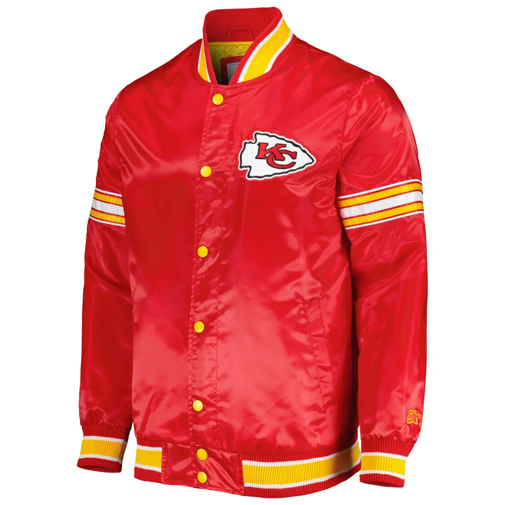 Kansas City Chiefs Starter Midfield Satin Varsity Jacket WorthVee