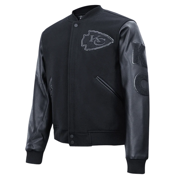 Kansas City Chiefs Triple Black Logo Varsity Jacket WorthVee