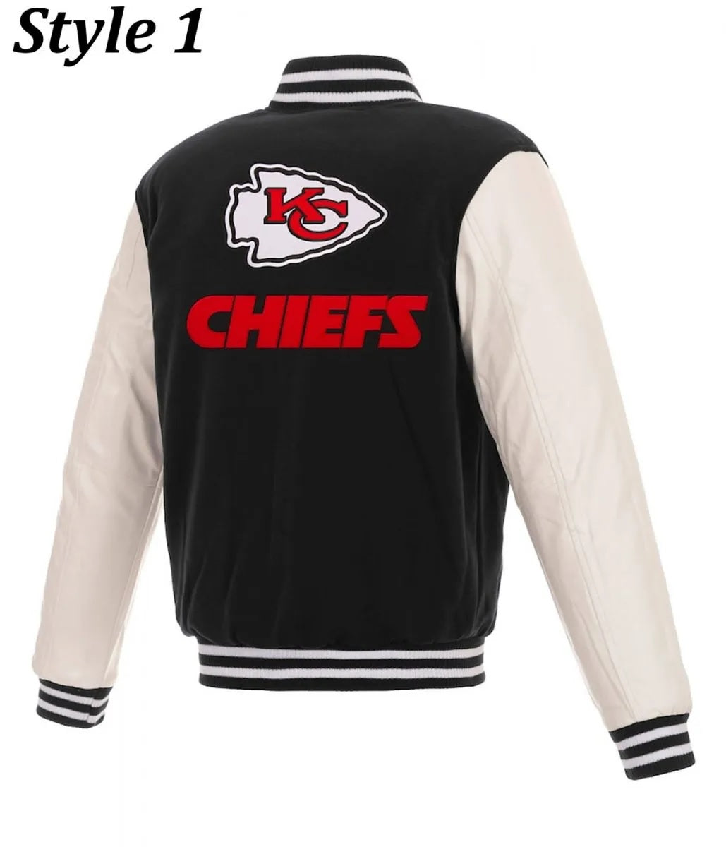 Kansas City Chiefs Two Tone Wool Leather Letterman Jacket WorthVee