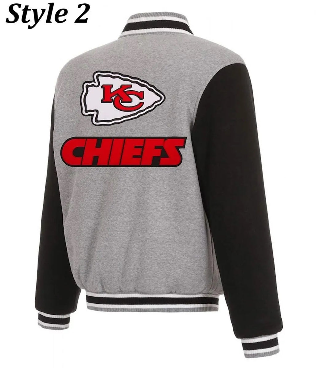 Kansas City Chiefs Two Tone Wool Leather Letterman Jacket WorthVee