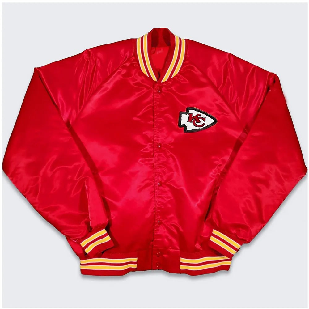 Kansas City Chiefs Varsity Red Satin Jacket WorthVee