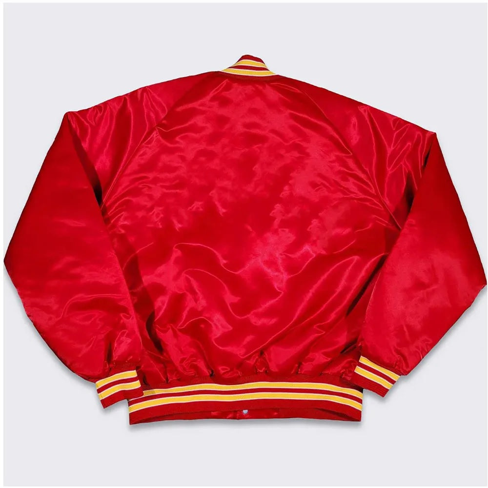 Kansas City Chiefs Varsity Red Satin Jacket WorthVee