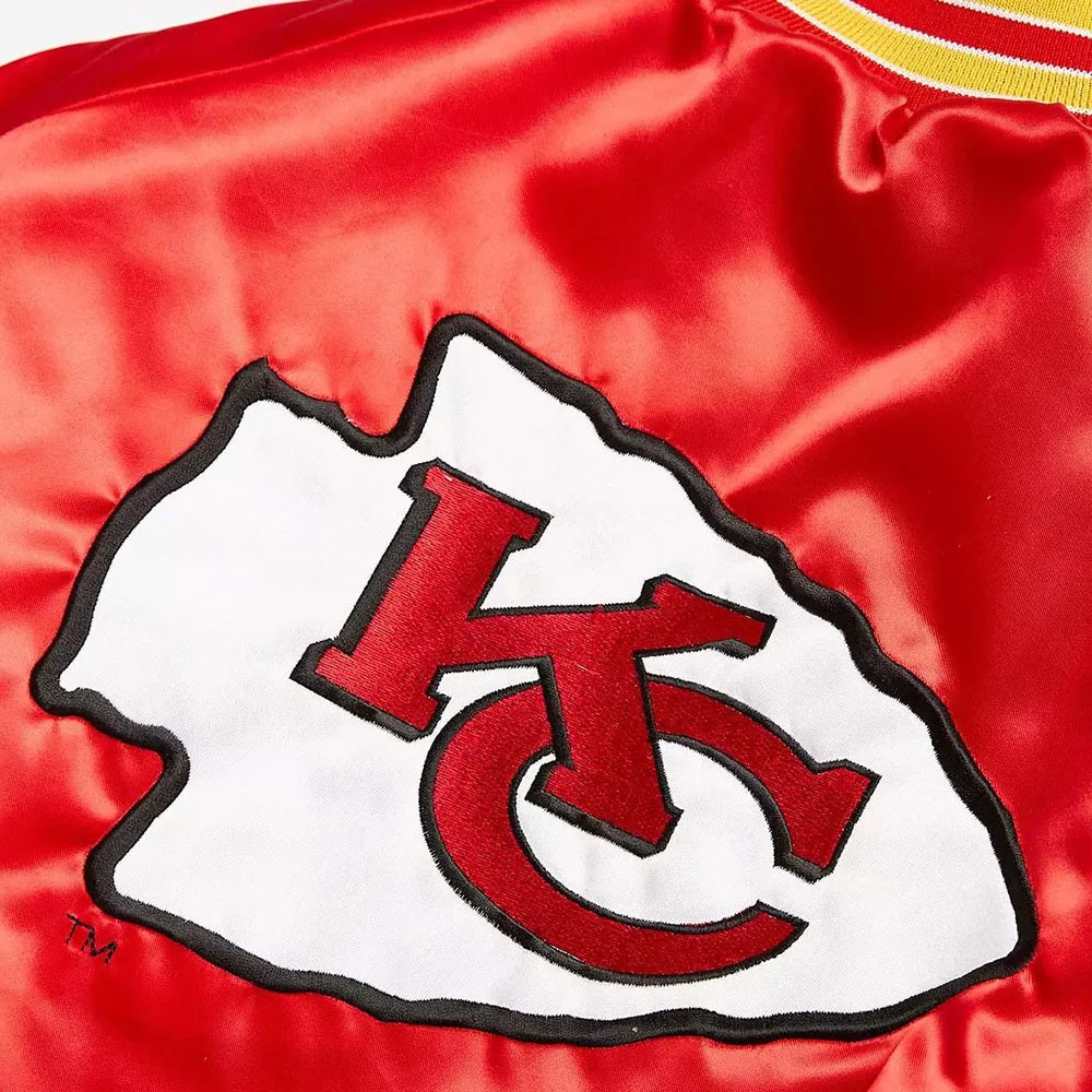 Kansas City Chiefs Varsity Red Satin Jacket WorthVee