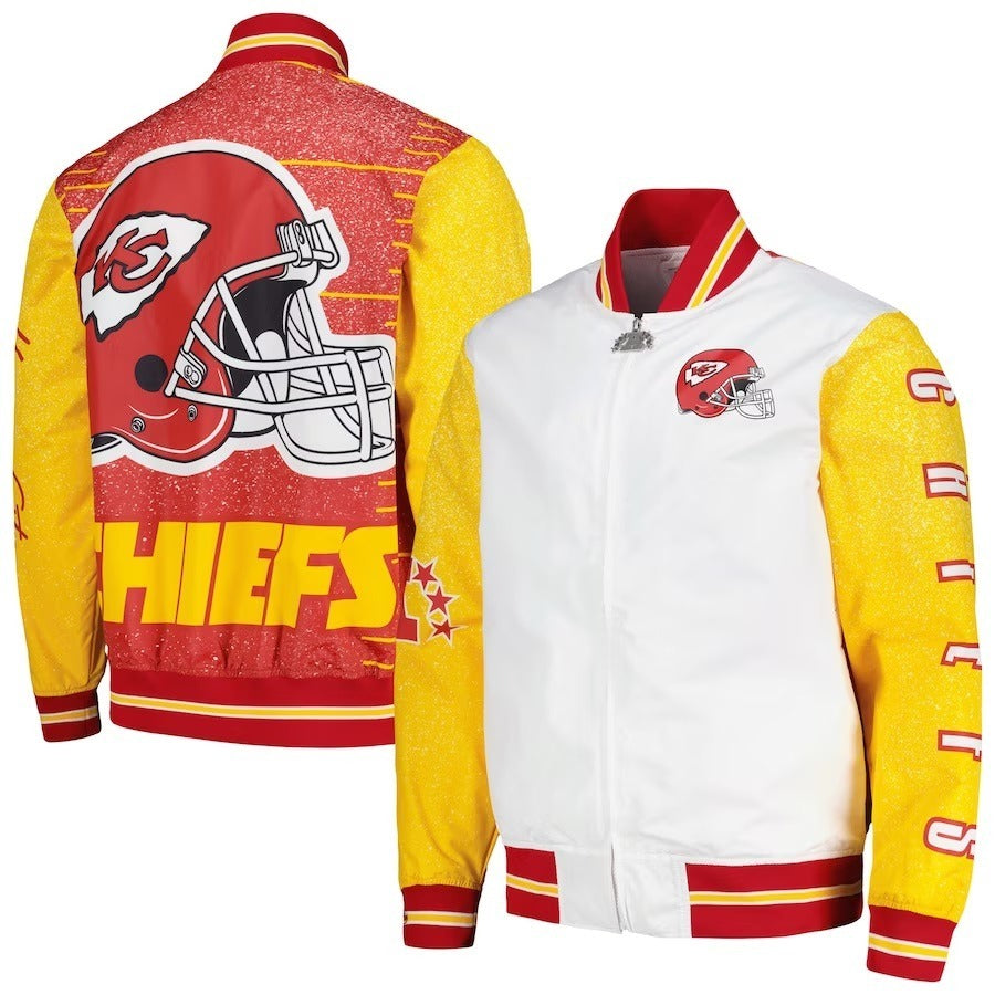 Kansas City Chiefs White Team Burst Warm-Up Jacket WorthVee