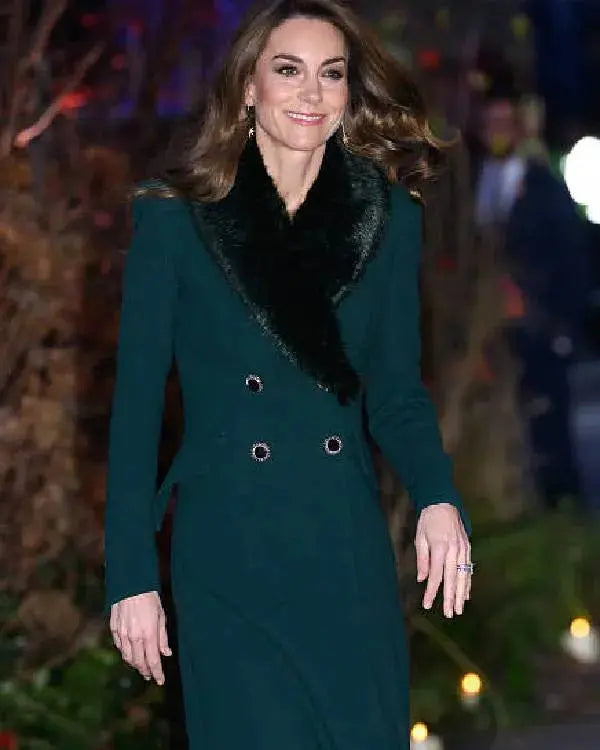 Kate Middleton Christmas Carol Service Ceremony Blue Coat WorthVee