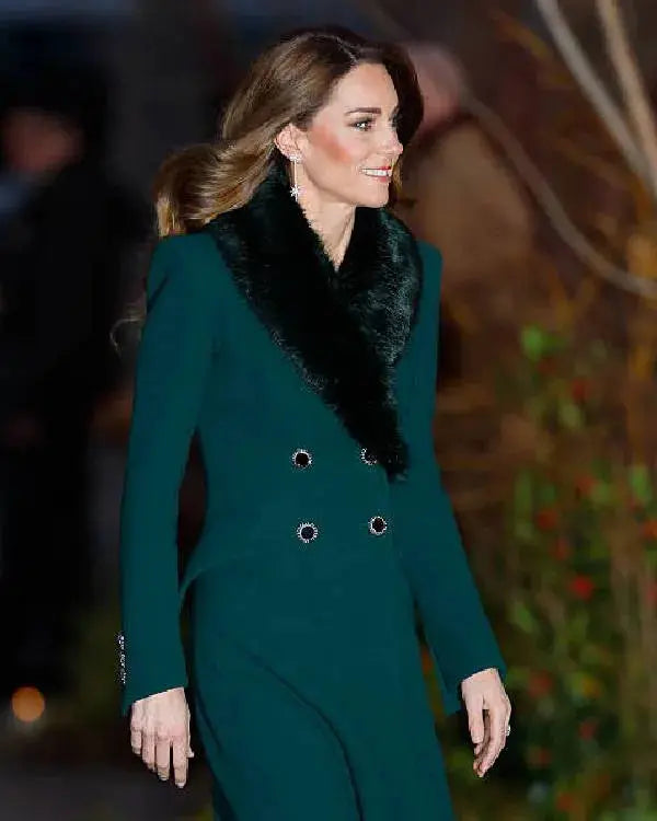Kate Middleton Christmas Carol Service Ceremony Blue Coat WorthVee