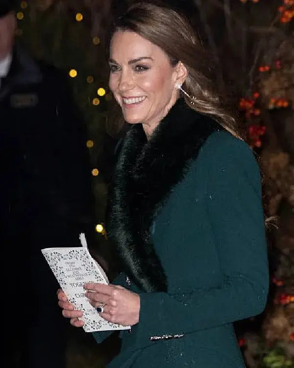 Kate Middleton Christmas Carol Service Ceremony Blue Coat WorthVee