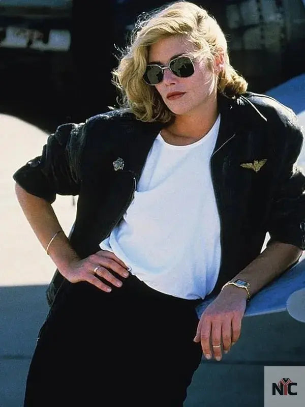 Kelly McGillis Top Gun Leather Jacket Clanton Jacket