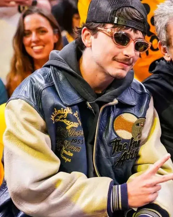Knicks NBA Game Timothee Chalamet Leather Jacket WorthVee