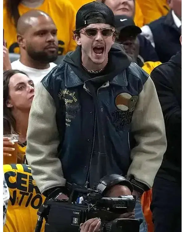 Knicks NBA Game Timothee Chalamet Leather Jacket WorthVee