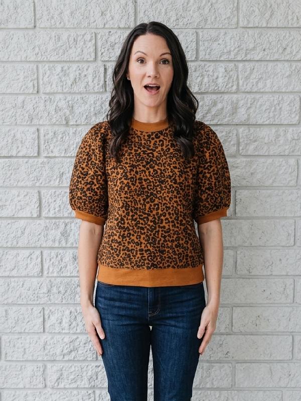 Kristin Davis Are You a Charlotte? Podcast Leopard Print Sweater WorthVee