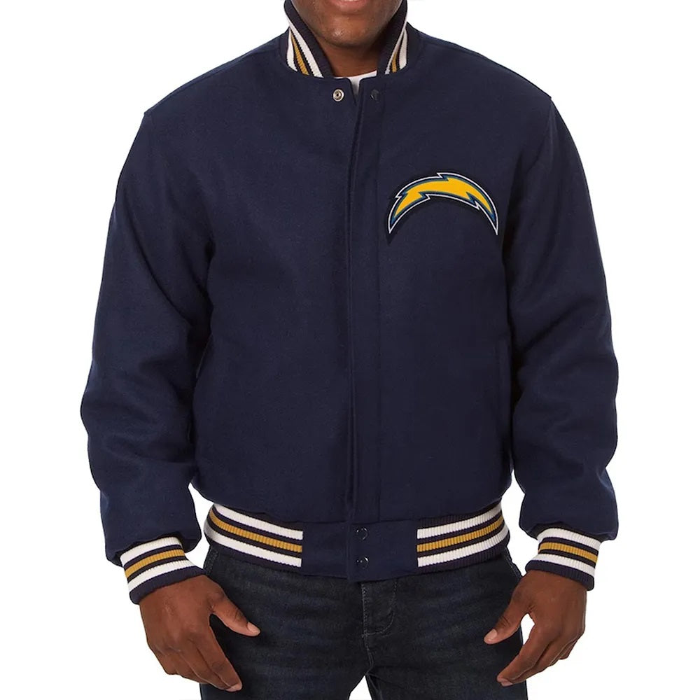 LA Chargers Blue Wool Varsity Jacket WorthVee