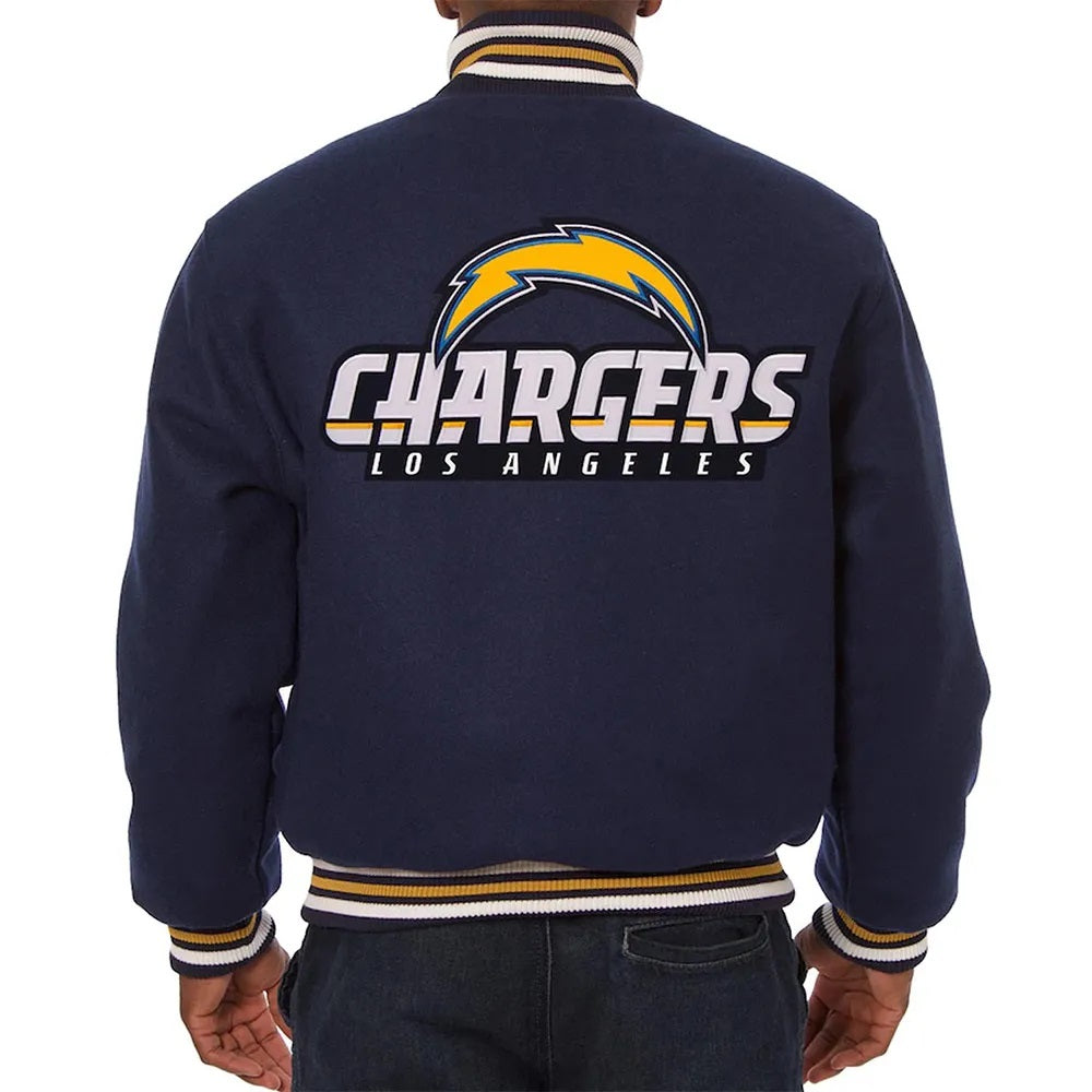 LA Chargers Blue Wool Varsity Jacket WorthVee