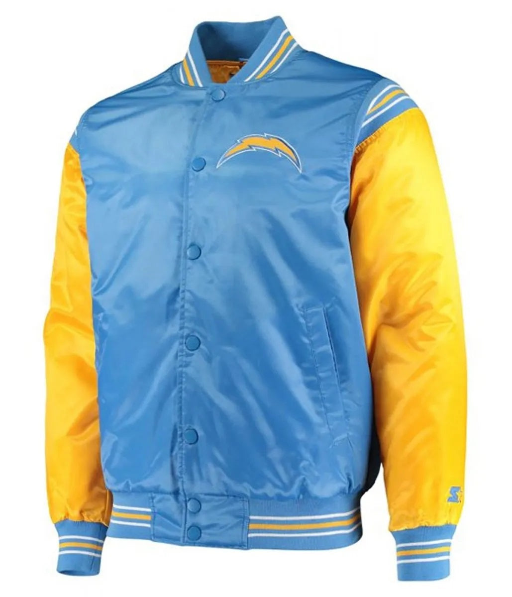LA Chargers Light Blue and Yellow Satin Jacket WorthVee