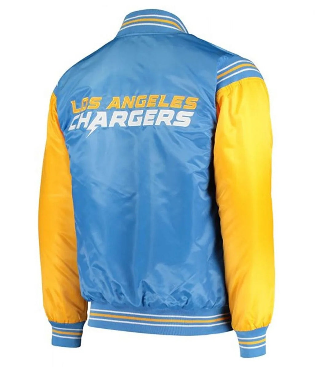 LA Chargers Light Blue and Yellow Satin Jacket WorthVee