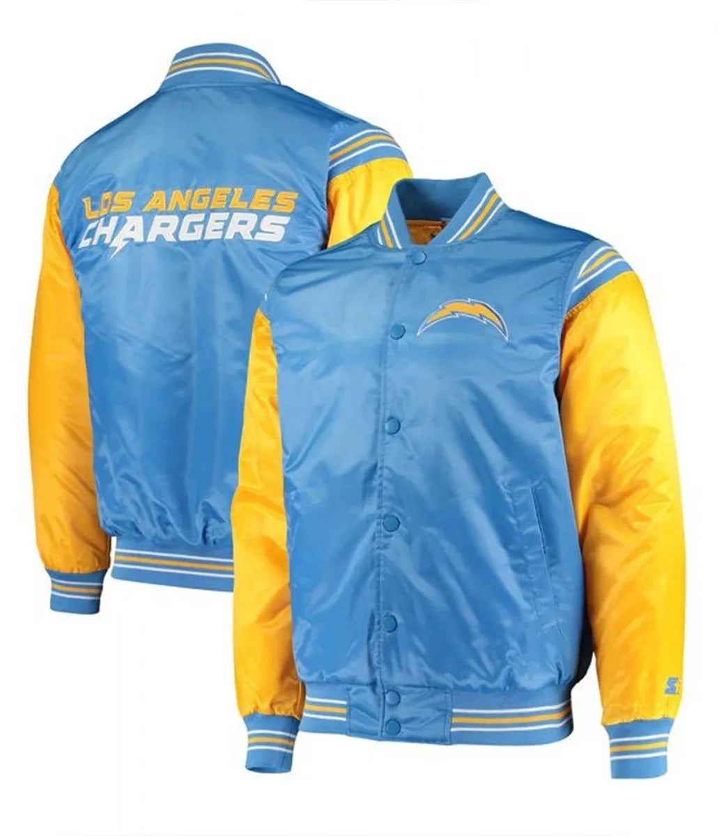 LA Chargers Light Blue and Yellow Satin Jacket WorthVee
