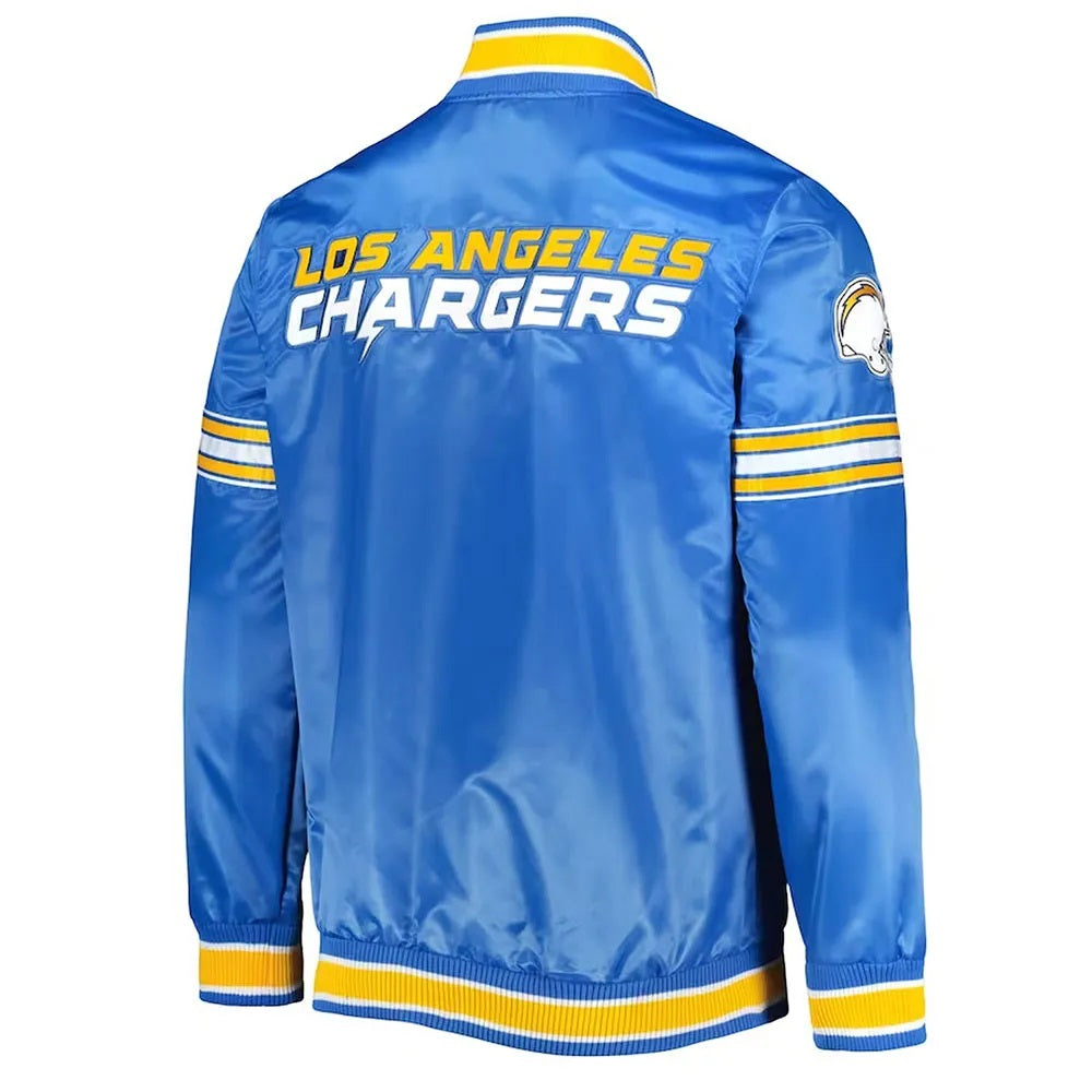 LA Chargers Midfield Powder Blue Satin Jacket WorthVee