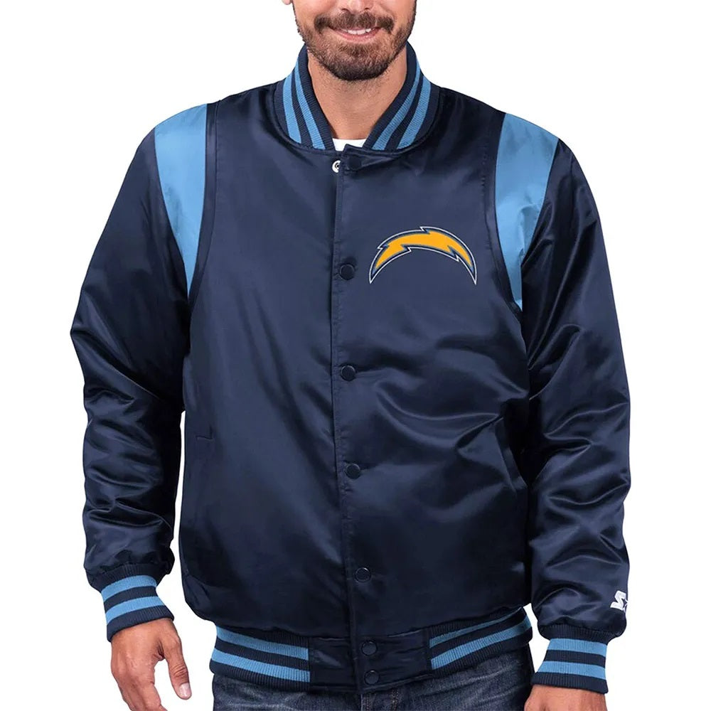 LA Chargers The Prime Blue Satin Jacket WorthVee