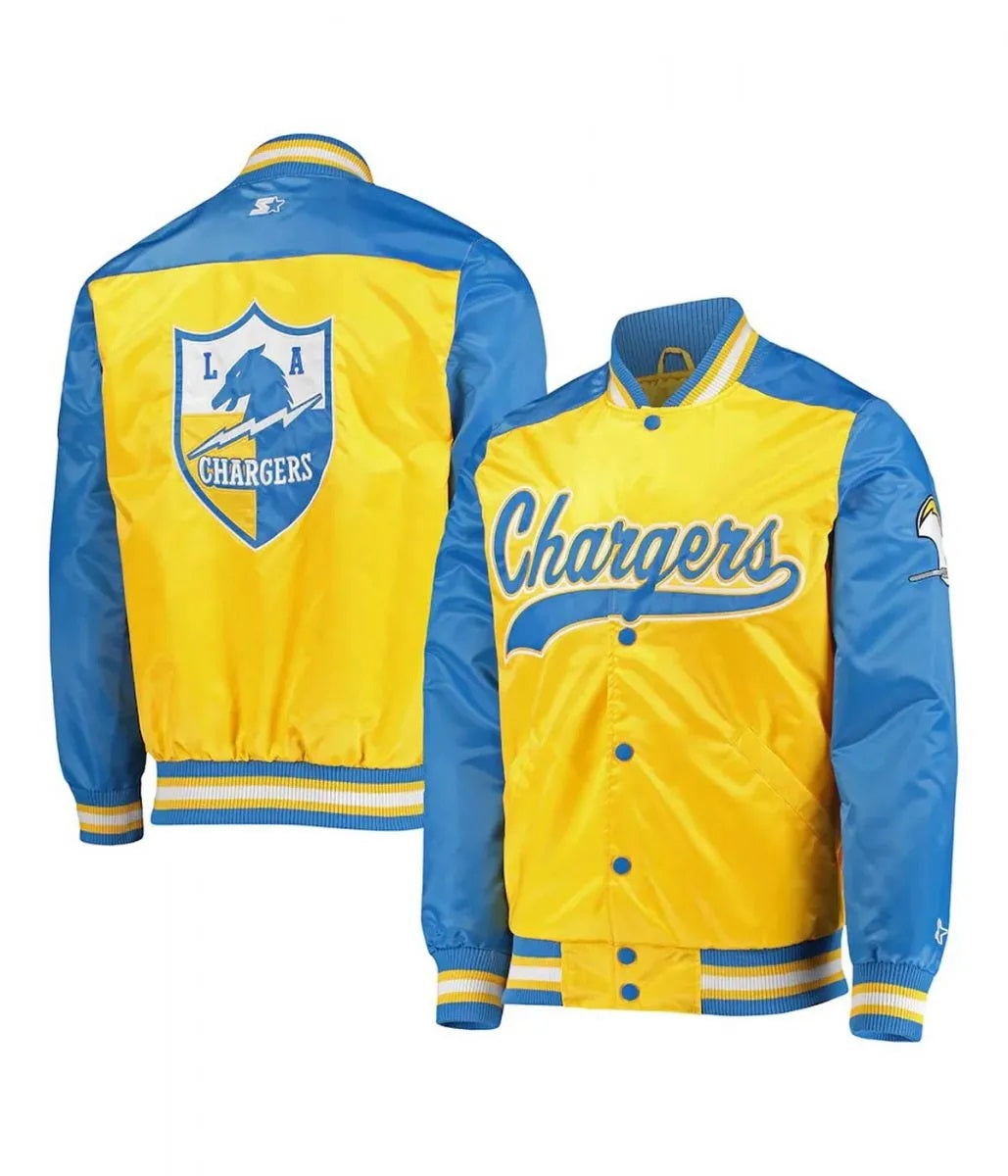 LA Chargers The Tradition II Satin Blue and Gold Jacket WorthVee