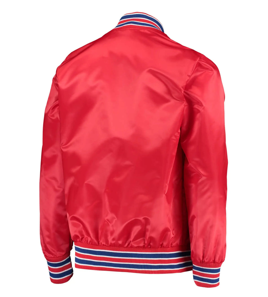 LA Clippers The Diamond Classic Red Satin Varsity Jacket WorthVee