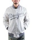 LA Dodgers Silver Satin Jacket WorthVee