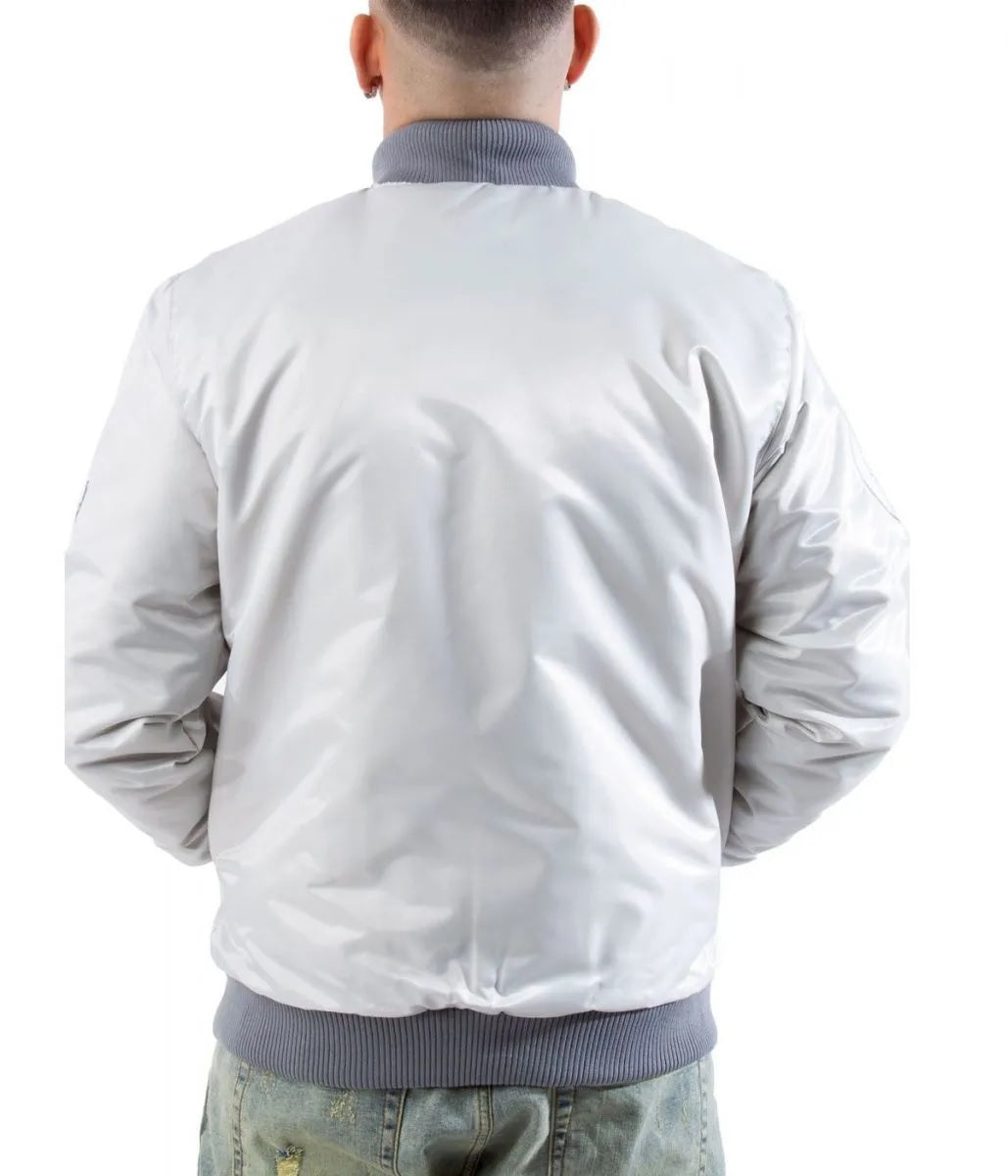LA Dodgers Silver Satin Jacket WorthVee