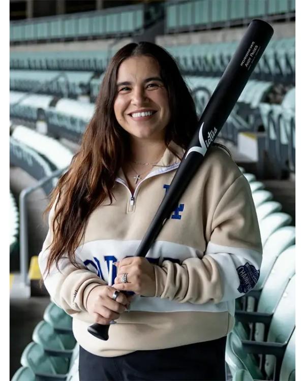 LA Dodgers Women’s Night Quarter Zip Beige Sweatshirt WorthVee