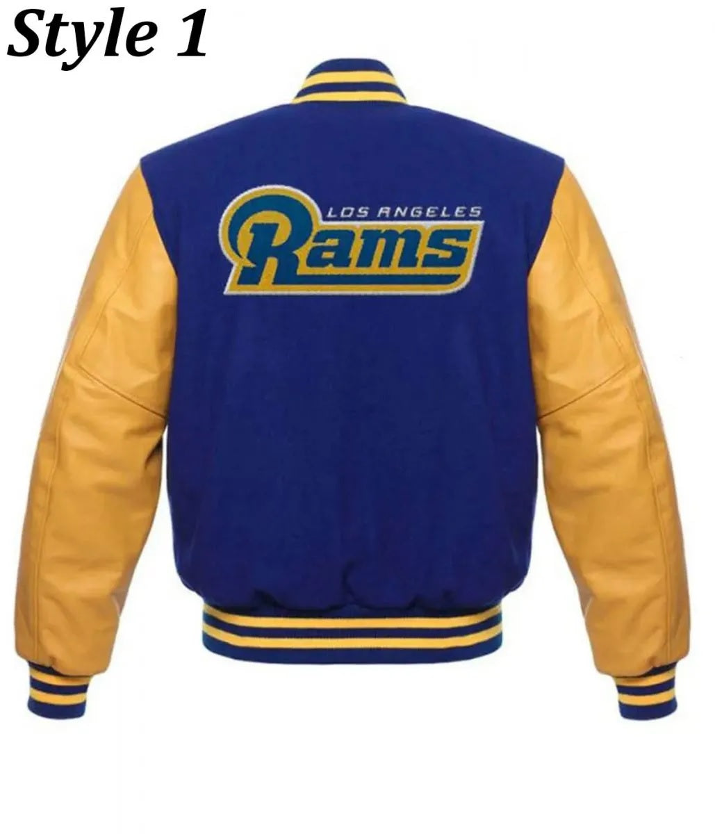 LA Rams Blue and yellow Varsity Jacket WorthVee