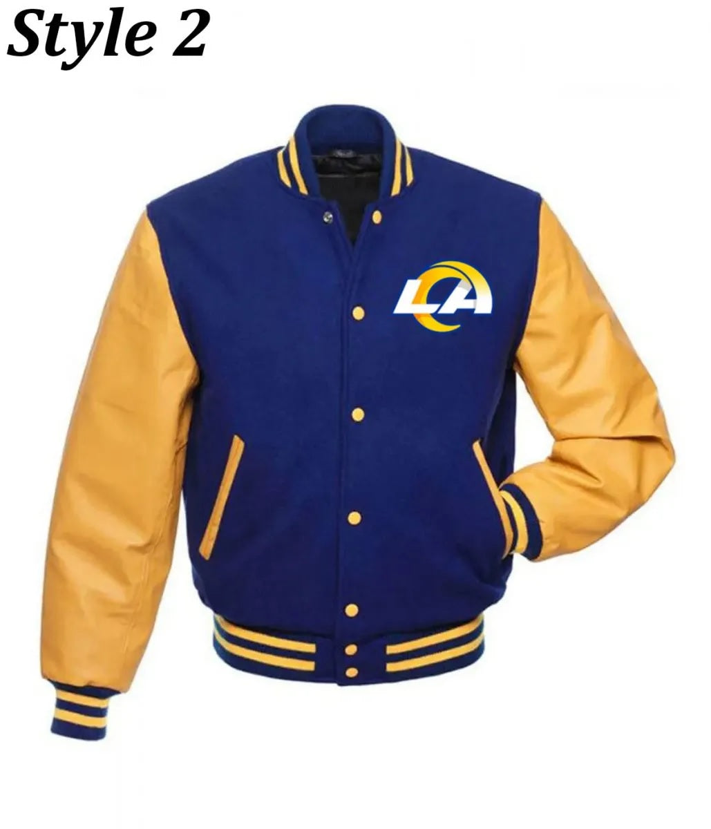 LA Rams Blue and yellow Varsity Jacket WorthVee