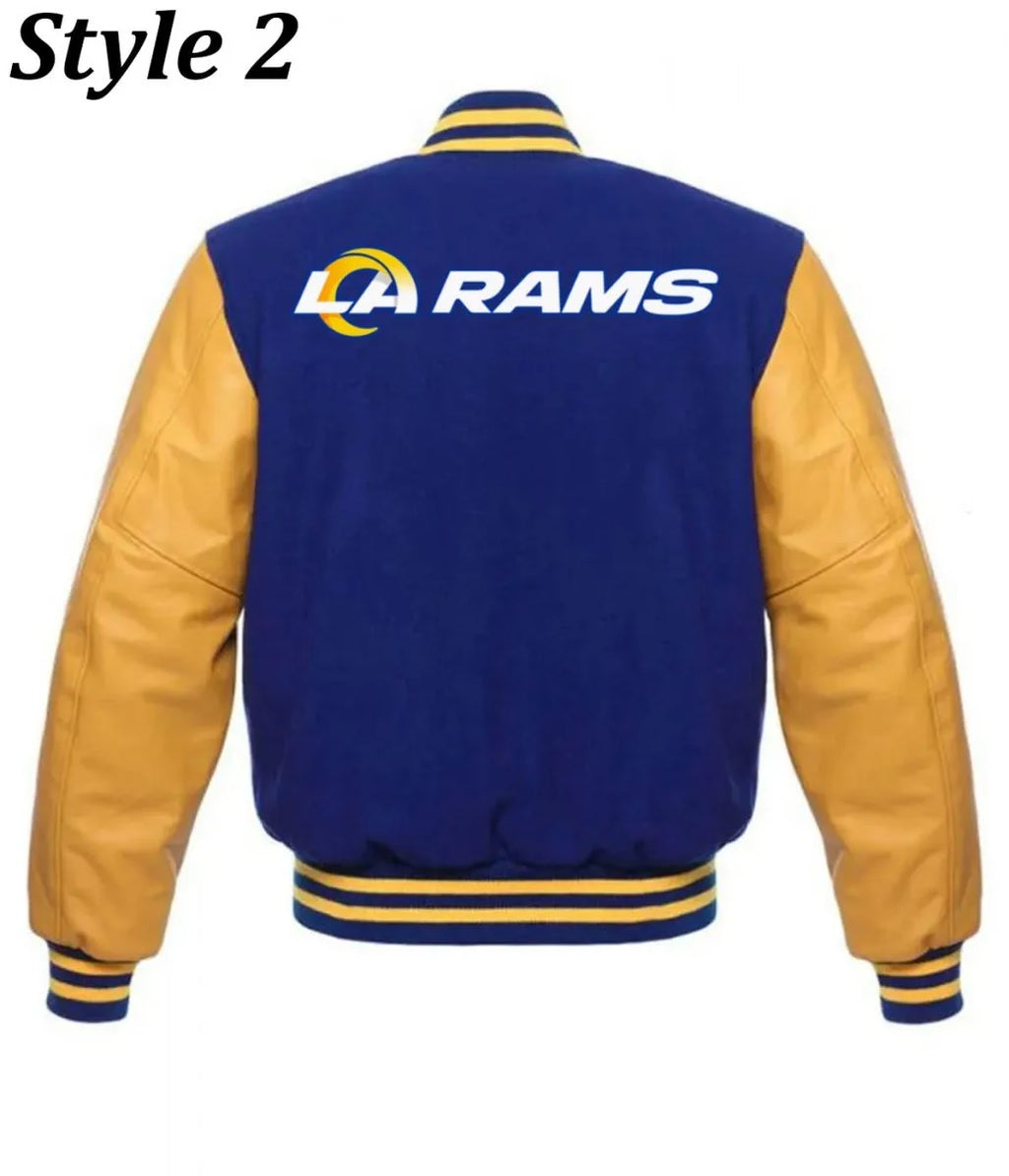 LA Rams Blue and yellow Varsity Jacket WorthVee