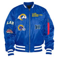LA Rams Bomber MA-1 Royal Satin Jacket WorthVee