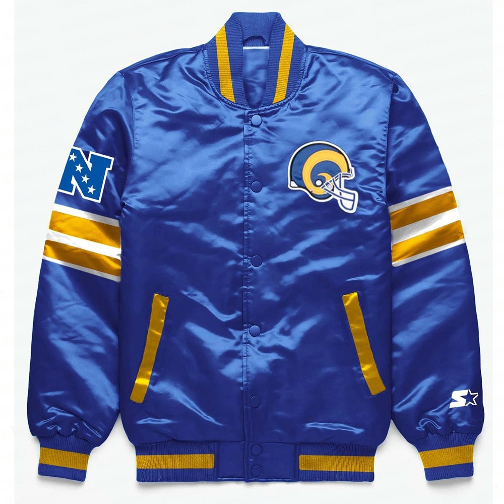 LA Rams Exclusive Blue Satin Jacket WorthVee