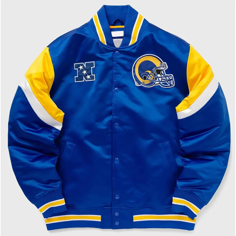 LA Rams Heavyweight Royal Satin Jacket WorthVee