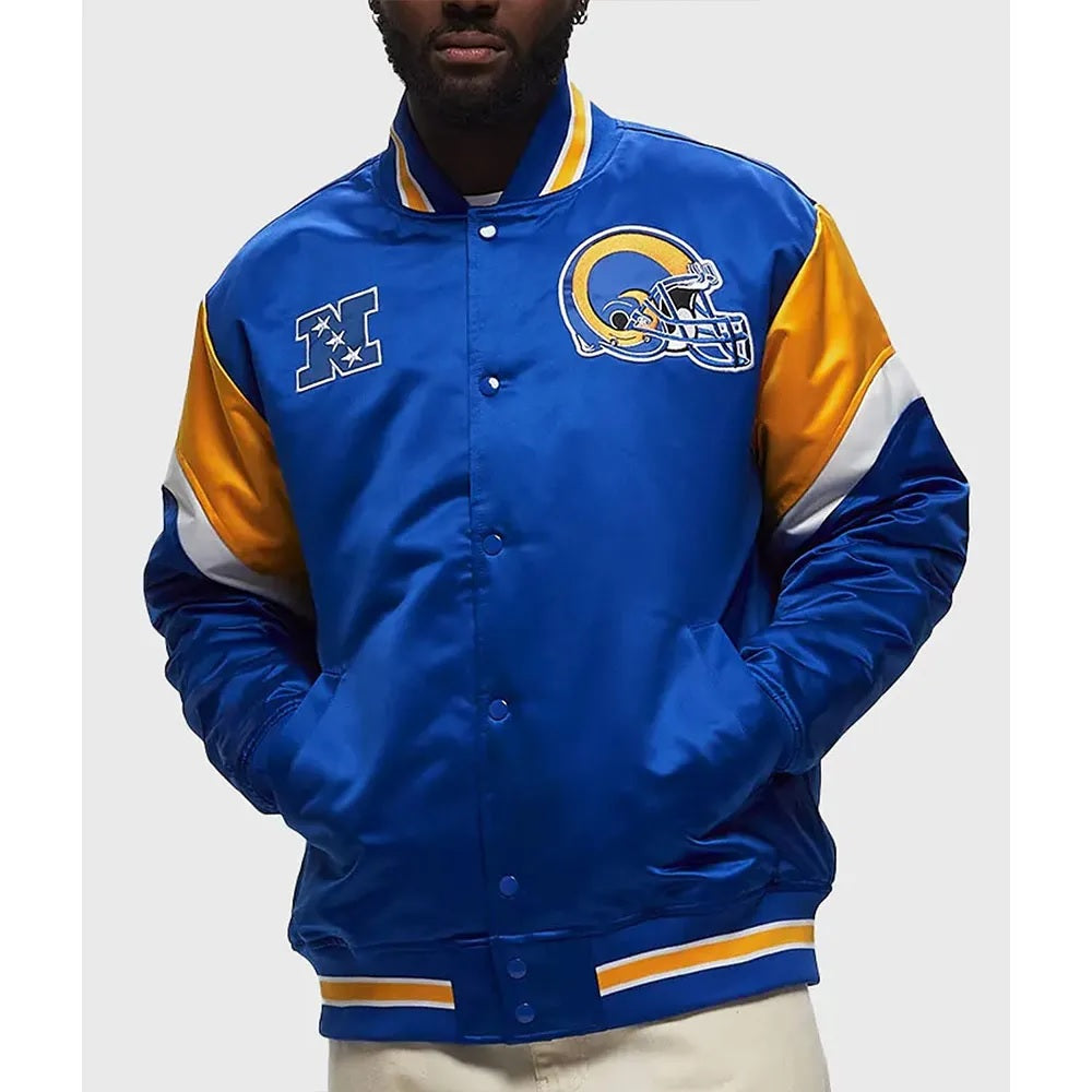 LA Rams Heavyweight Royal Satin Jacket WorthVee