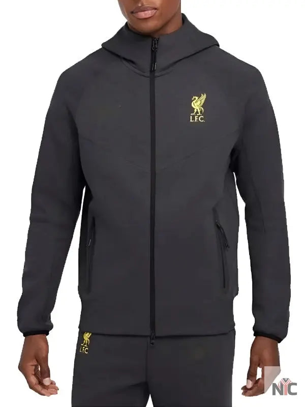 LFC 2025 Tech Fleece Dark Grey Hooded Jacket Clanton Jacket