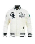 LMB Oaxaca Warriors Cream Satin Varsity Jacket WorthVee