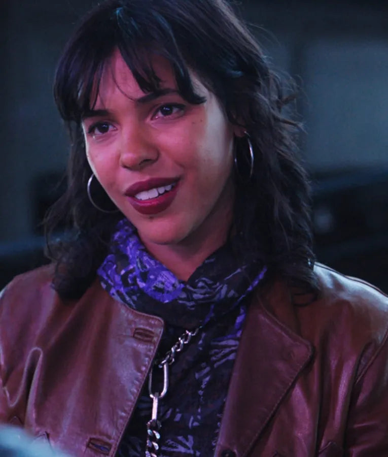 La Maison 2024 Zita Hanrot Brown Leather Jacket