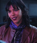 La Maison 2024 Zita Hanrot Brown Leather Jacket