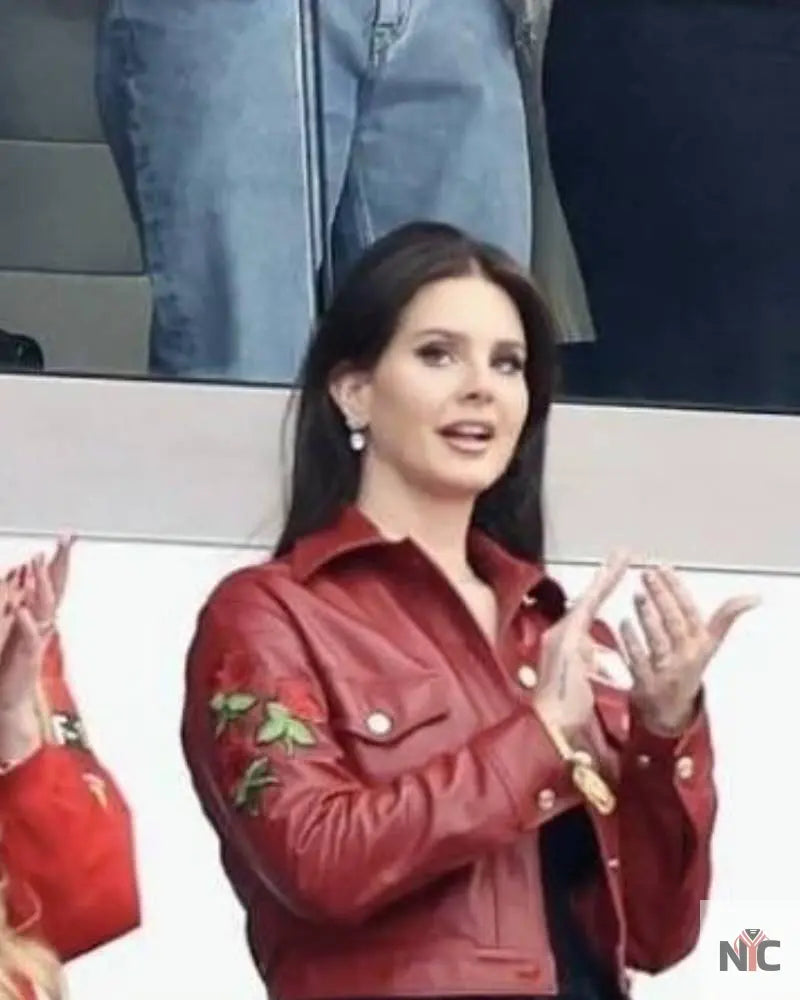 Lana Del Rey Super Bowl LVIII Red Jacket Clanton Jacket