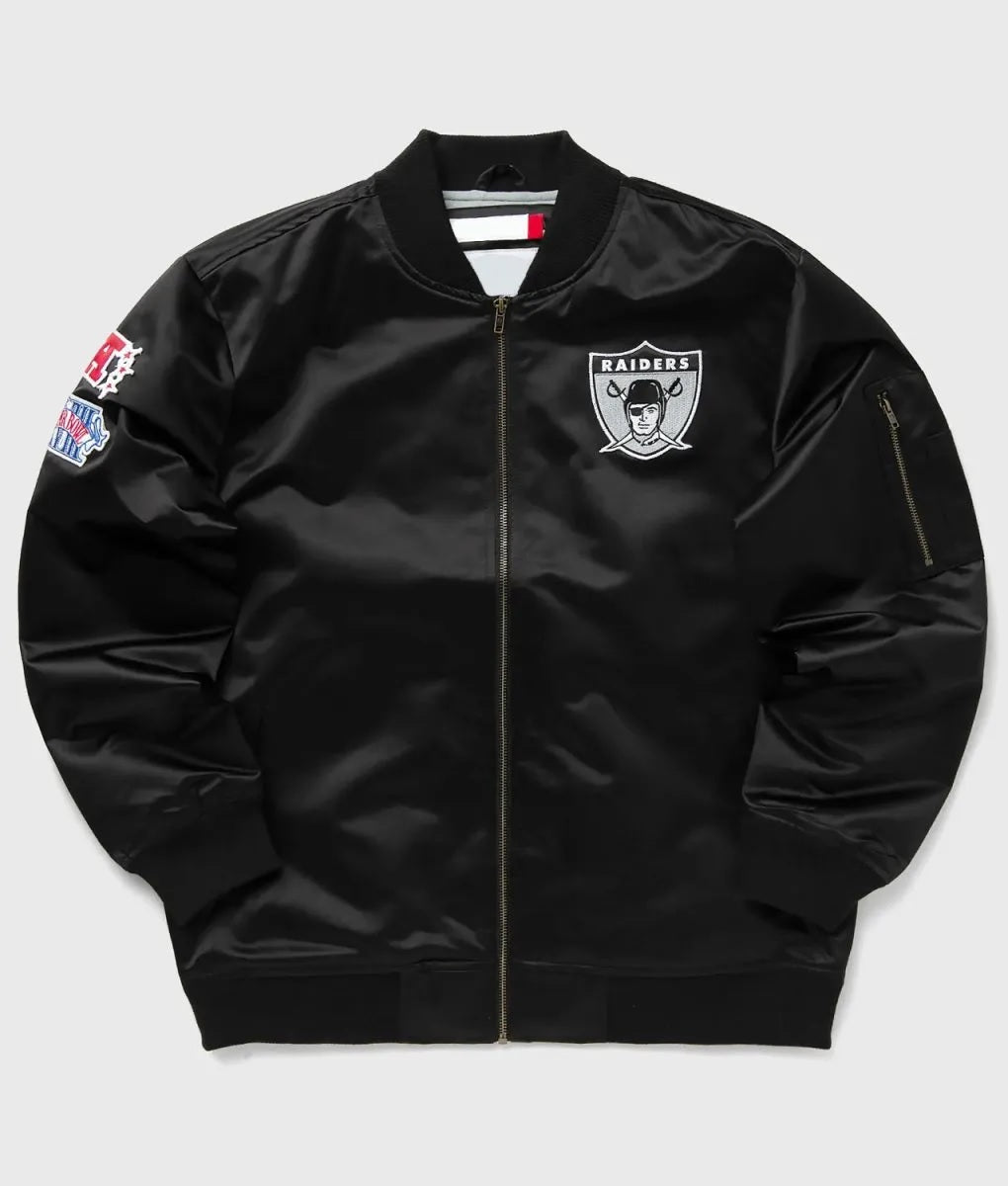 Las Vegas Raiders Bomber Lightweight Satin Jacket WorthVee