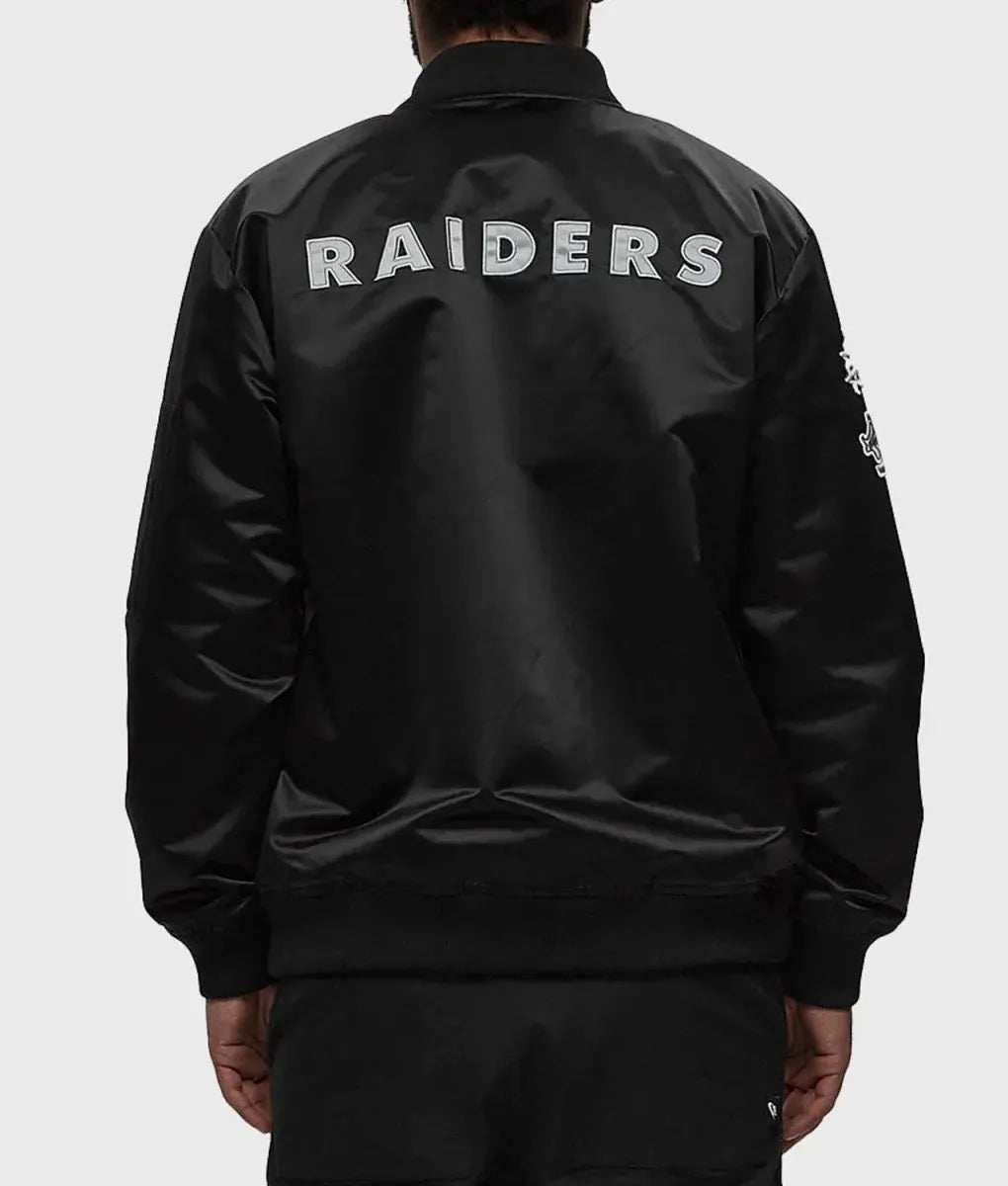 Las Vegas Raiders Bomber Lightweight Satin Jacket WorthVee