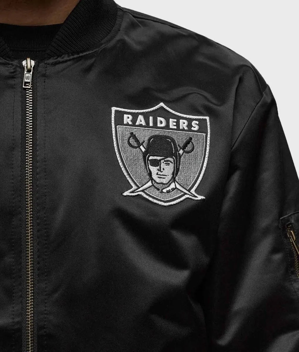 Las Vegas Raiders Bomber Lightweight Satin Jacket WorthVee