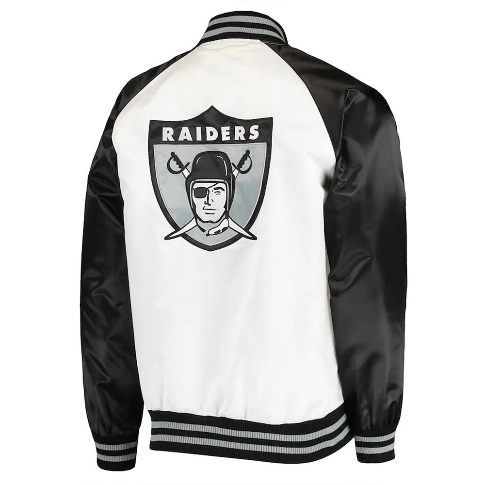 Las Vegas Raiders Clean Up Throwback Satin Jacket WorthVee