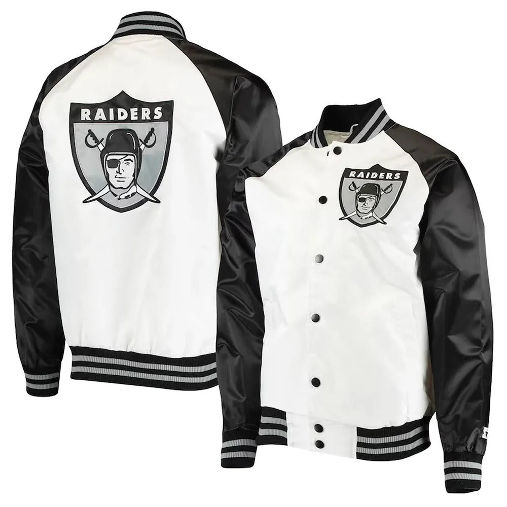 Las Vegas Raiders Clean Up Throwback Satin Jacket WorthVee