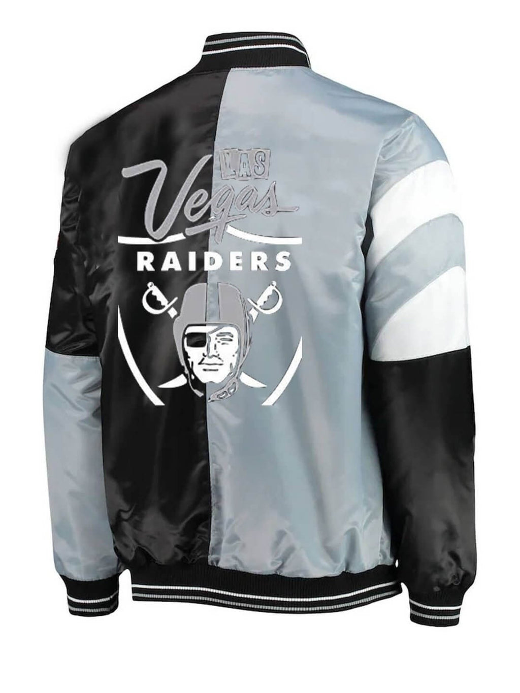 Las Vegas Raiders Color Block Satin Jacket WorthVee